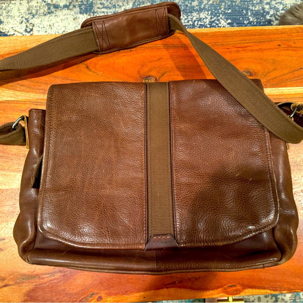 LL Bean Quality Leather Laptop Bag